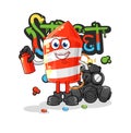 Fireworks rocket graffiti artist vector. cartoon character Royalty Free Stock Photo