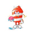 Fireworks rocket no brain vector. cartoon character Royalty Free Stock Photo
