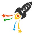 2022 Fireworks Rocket Raster Flat Icon Royalty Free Stock Photo