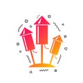 Fireworks rockets icon. Explosive pyrotechnic. Vector Royalty Free Stock Photo