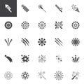 Fireworks rockets vector icons set Royalty Free Stock Photo