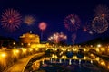 Fireworks in Roma, Italia (Rome - Italy). Colosseo during New Year\'s celebration