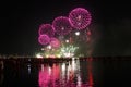 Fireworks on the rÃÂ©veillon new year celebration at the beach in Brazil