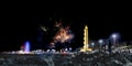 Fireworks at Sablettes promenade. Djamaa el DjazaÃÂ¯r the Great Mosque of Algiers