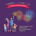 Fireworks Safety Infographic, People Look at Sky