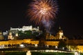 Fireworks in Salzburg Austria Royalty Free Stock Photo