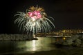 Fireworks at sea Royalty Free Stock Photo