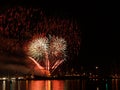 Fireworks in sea festival Royalty Free Stock Photo