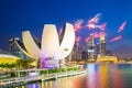 Fireworks of SG50 celebrations in Singapore city, Singapore