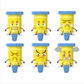 Fireworks shells cartoon character with various angry expressions