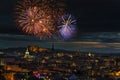 Fireworks Shining over Edinburgh City Royalty Free Stock Photo