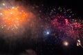 Fireworks show background photo. Happy new year concept background Royalty Free Stock Photo