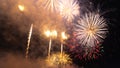Fireworks show background photo. Happy new year concept Royalty Free Stock Photo