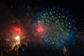 Fireworks show background photo. New year celebration concept photo Royalty Free Stock Photo