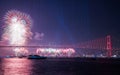 Fireworks show in Istanbul Bosphorus. Turkey. Royalty Free Stock Photo