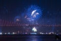 Fireworks show in Istanbul Bosphorus. Turkey. Royalty Free Stock Photo