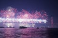 Fireworks show in Istanbul Bosphorus. Turkey. Royalty Free Stock Photo