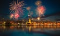 Fireworks show over at Wat arun