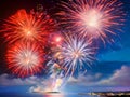 Fireworks in the sky. Australia Day 26th January Celebration concept