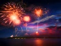 Fireworks in the sky. Australia Day 26th January Celebration concept