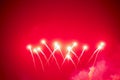 Fireworks in the sky at a fourth of July celebration Royalty Free Stock Photo