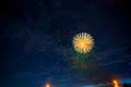 Fireworks in sky twilight Royalty Free Stock Photo