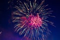 Fireworks in sky twilight Royalty Free Stock Photo