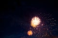 Fireworks in sky twilight Royalty Free Stock Photo