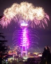 Fireworks from the Space Needle, Seattle, Washington Royalty Free Stock Photo