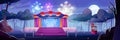 Fireworks sparkling above concert stage Royalty Free Stock Photo