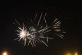 Fireworks. Sparks in night sky. Happy New Year