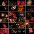 Fireworks square collage Royalty Free Stock Photo