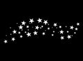 Fireworks star random source of flow. Shooting star. Stars on a black background.