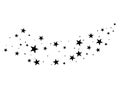 Fireworks star random source stream. Falling Star. Stars on a white background. Royalty Free Stock Photo