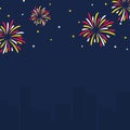 Fireworks and stars celebration banner