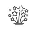 Fireworks stars line icon. Pyrotechnic salute sign. Vector