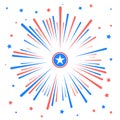 Fireworks and stars in national American colors