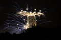 Fireworks start above St. Rumbold's Tower