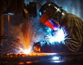 fire works in a steel factory