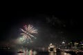 Fireworks in stockholm harbor sweden Royalty Free Stock Photo