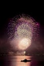 Fireworks in stockholm harbor sweden Royalty Free Stock Photo