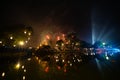 Fireworks at Sukhothai Province in the north of Thailand during the Loy Krathong Light and Candle Burning Festival