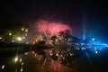 Fireworks at Sukhothai Province in the north of Thailand during the Loy Krathong Light and Candle Burning Festival