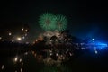 Fireworks at Sukhothai Province in the north of Thailand during the Loy Krathong Light and Candle Burning Festival