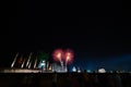 Fireworks at Sukhothai Province in the north of Thailand during the Loy Krathong Light and Candle Burning Festival