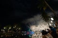 Fireworks at Sukhothai Province in the north of Thailand during the Loy Krathong Light and Candle Burning Festival