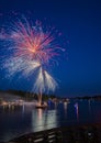 Fireworks on the  Tchefuncte River Royalty Free Stock Photo