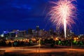 Fireworks on the 4th of July in Denver, Colorado. Royalty Free Stock Photo