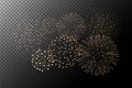 Fireworks on transparent background. Independence day concept. Festive and holidays background