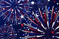 Fireworks Vector in color of Blue White and Red Royalty Free Stock Photo